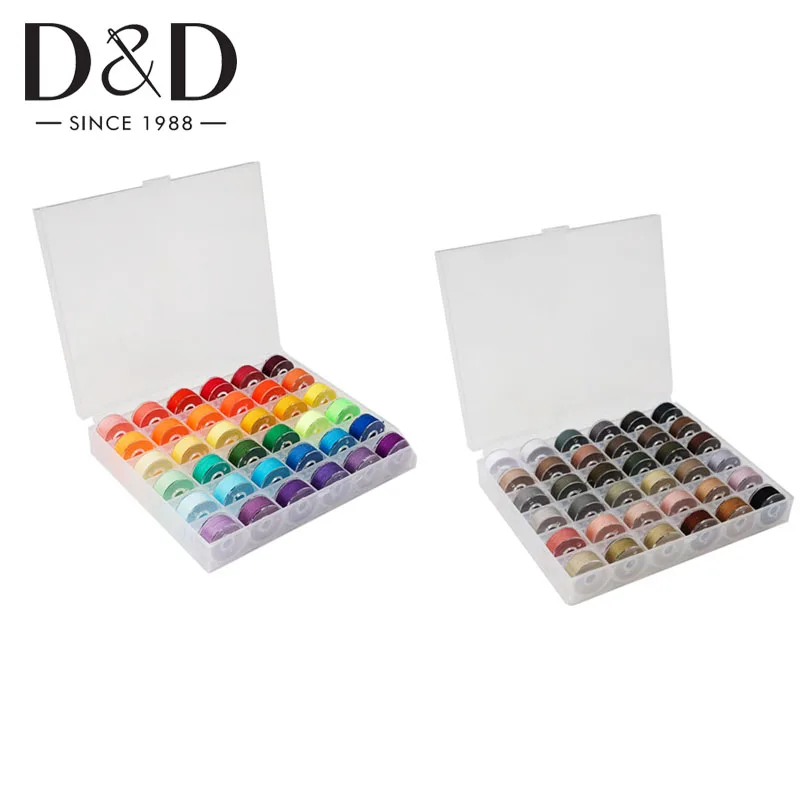 

36Grids Sewing Bobbin Thread Kit With Clear Storage Box Bobbins Embroidery Thread Sewing Threads Assorted Colors