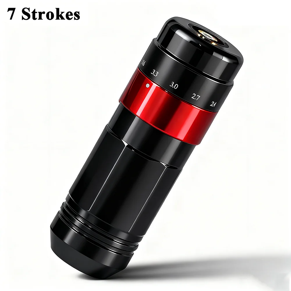 

7 Strokes Tattoo Machine Pen Adjustable 2.4mm-4.2mm RCA Interface Rotary Cartridge Tattoo Pen Machine