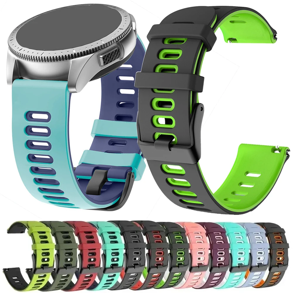 Zweifarbiges Silikon-Uhrenarmband 20 22 mm für Garmin Forerunner 245 55 570 265 255 158 Band Venu 3 Sq2 Vivoactive 6 5 Sportarmband
