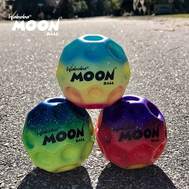 Anti-Gravity Moon Ball Rainbow High Bounce Outdoor Rebound Ball for Kids & Adults Stress Relief Toy