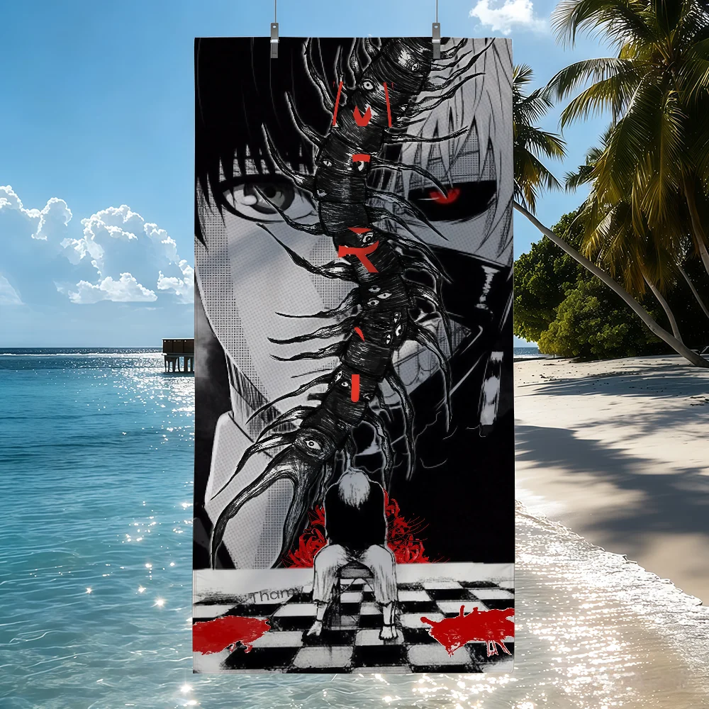 T-Tokyo Ghoul Kaneki Ken Towel Soft Pool Gift For Travel Gym Shower Camping Quick Dry Sports Beach Towels