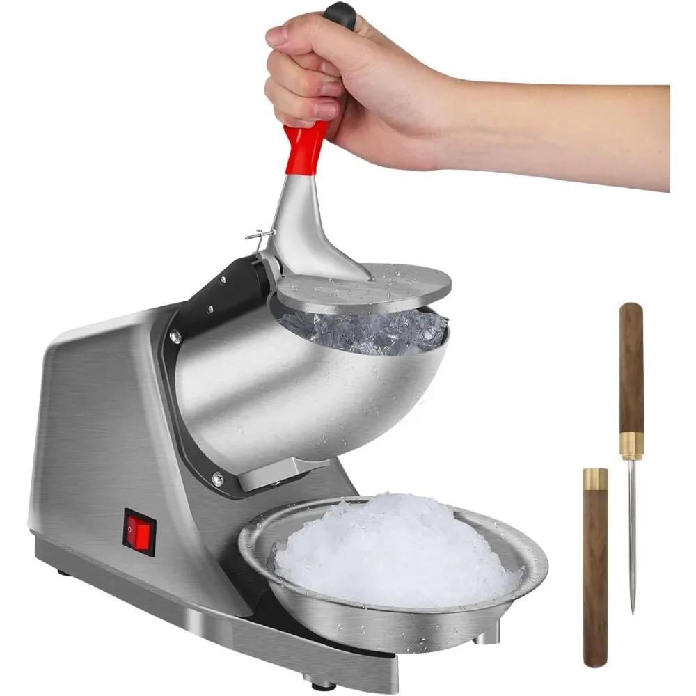 Máquina de gelo raspado máquina de cone de neve triturador de gelo com lâmina de aço inoxidável cozinha elétrica para gelo raspado e cone de neve