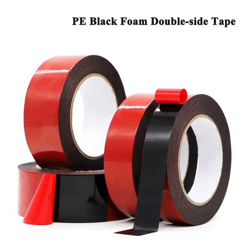 

PE Foam Double-Sided Adhesive Strong Adhesive Red Film Black 1Mm Thick Foam Double-Sided Adhesive Tape