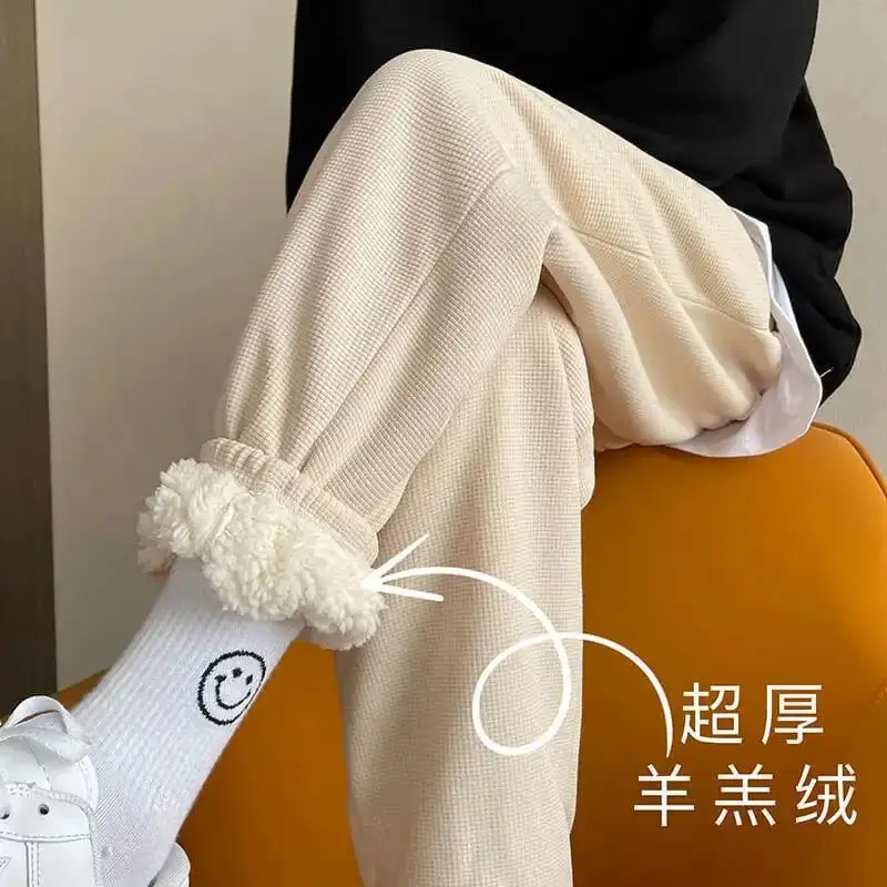 Winter Korean Autumn Winter Thickened Sweatpants Women's Pants Cashmere Casual Pants Loose Pants Women Trousers