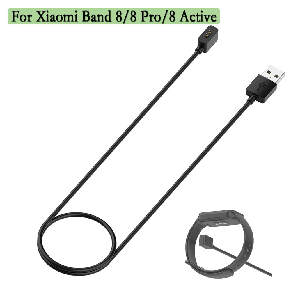 Pengisi daya kabel USB, untuk Xiaomi Band 8/8 Pro/8 aktif 60/100cm dengan Dok magnet adaptor daya