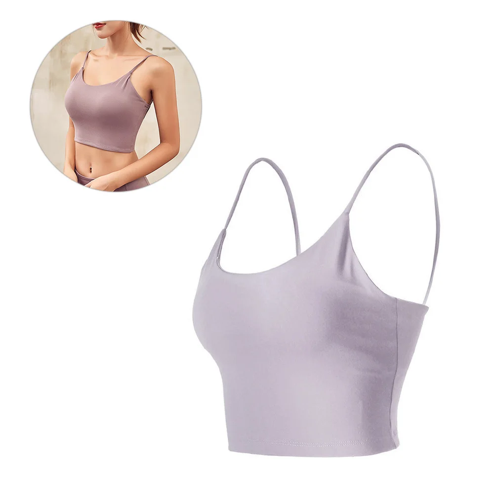 

Woman Sports Vest Underwear Purple Size M Comfortable Stretchy Yoga Bra Fitness Vest Running Strap Sports Bra Lightweight