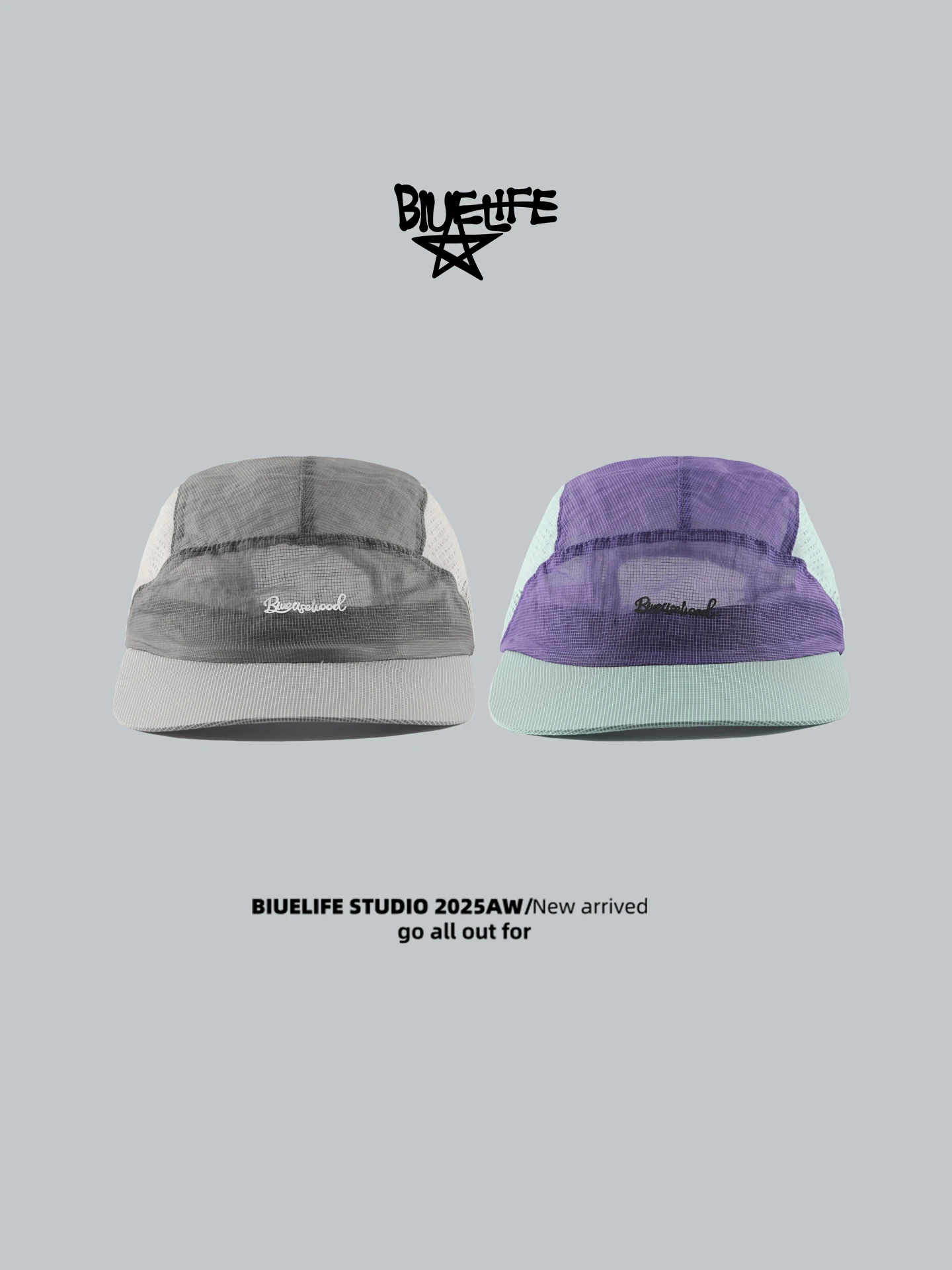 bluelife-夏用軽量通気性アウトドアスポーツサイクリングワイドブリム-5-ピースキャップユニセックスカラーブロック野球帽