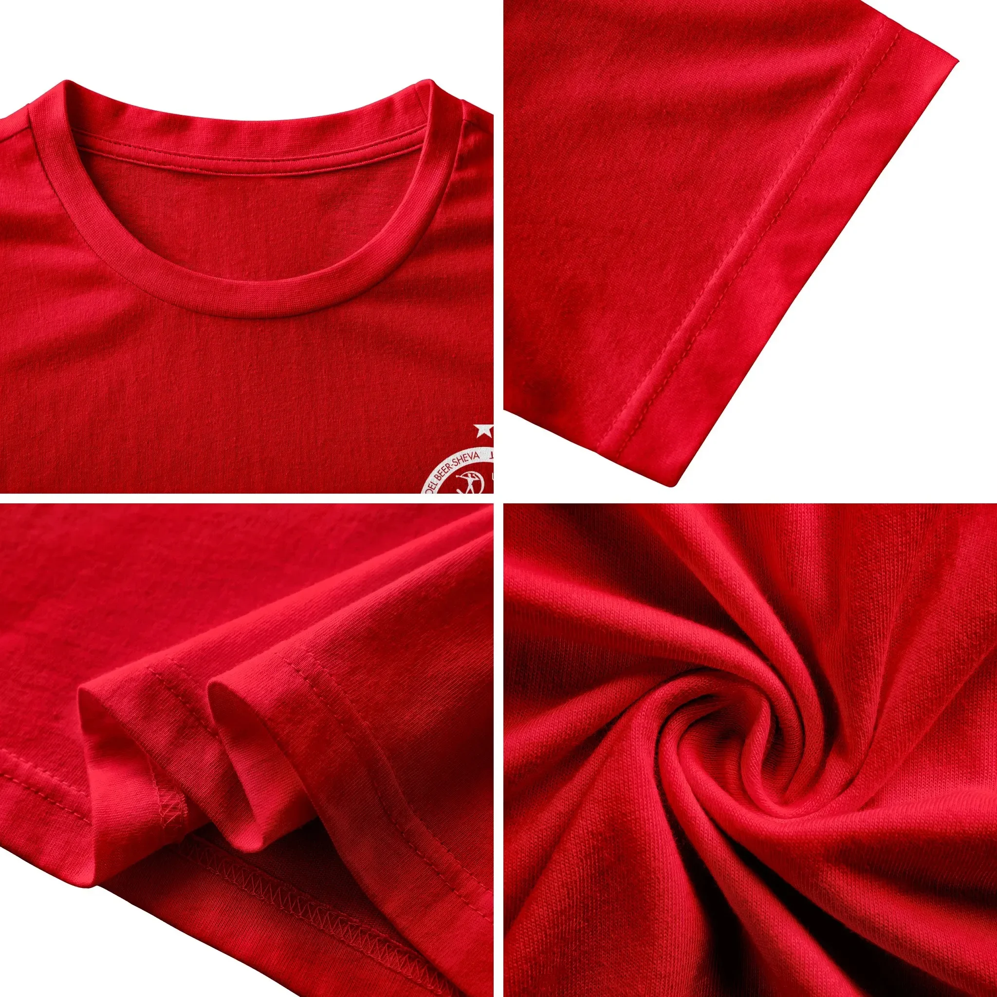 Hapoel Beer Sheva Men's Athletic Cotton Classic Short Sleeve Crewneck T-Shirt Tee Shirt