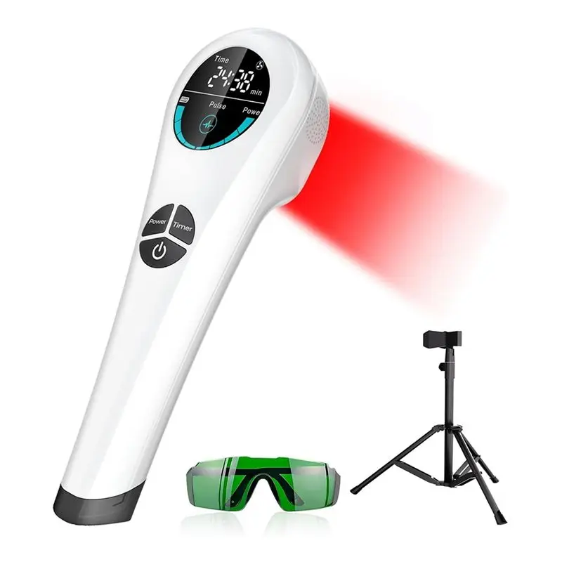 [B25B!】 Handheld Infrared Red Light Therapy Wand Cold Laser Device With Stand For Human Pet Muscle Joint Pain Relief