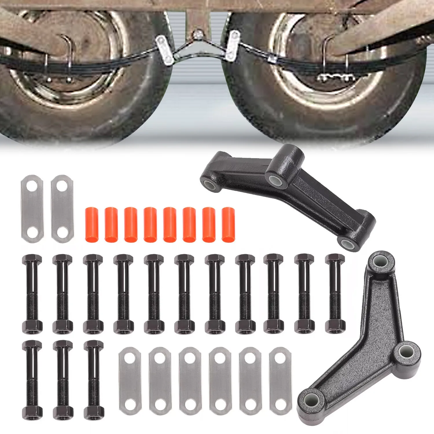 Tandem Trailer Axle Suspension Shackle Kit Heavy Duty For Double Eye Spring