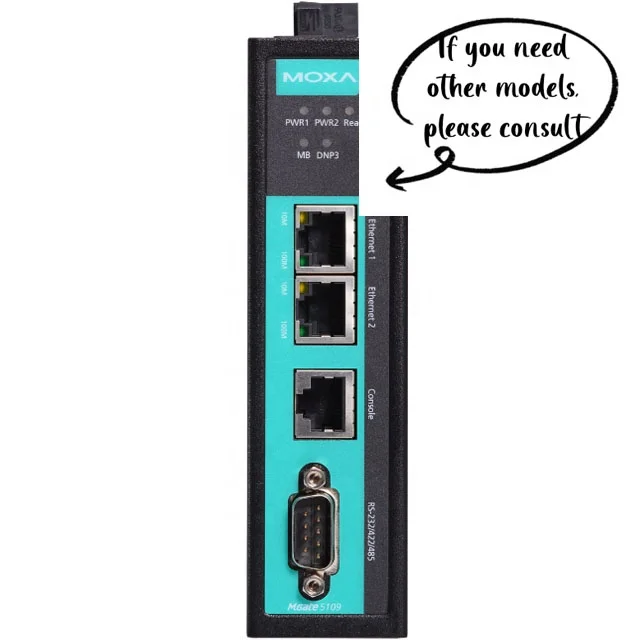 MOXA 1-port Modbus RTU/ASCII/TCP to DNP3 serial port/TCP/UDP gateway MGate 5109