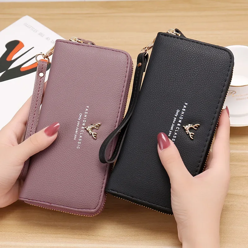 Woman's wallet Long Zipper Luxury Brand Leather Coin Purses Tassel Design Clutch Wallets Female Money Bag Credit Card Holder