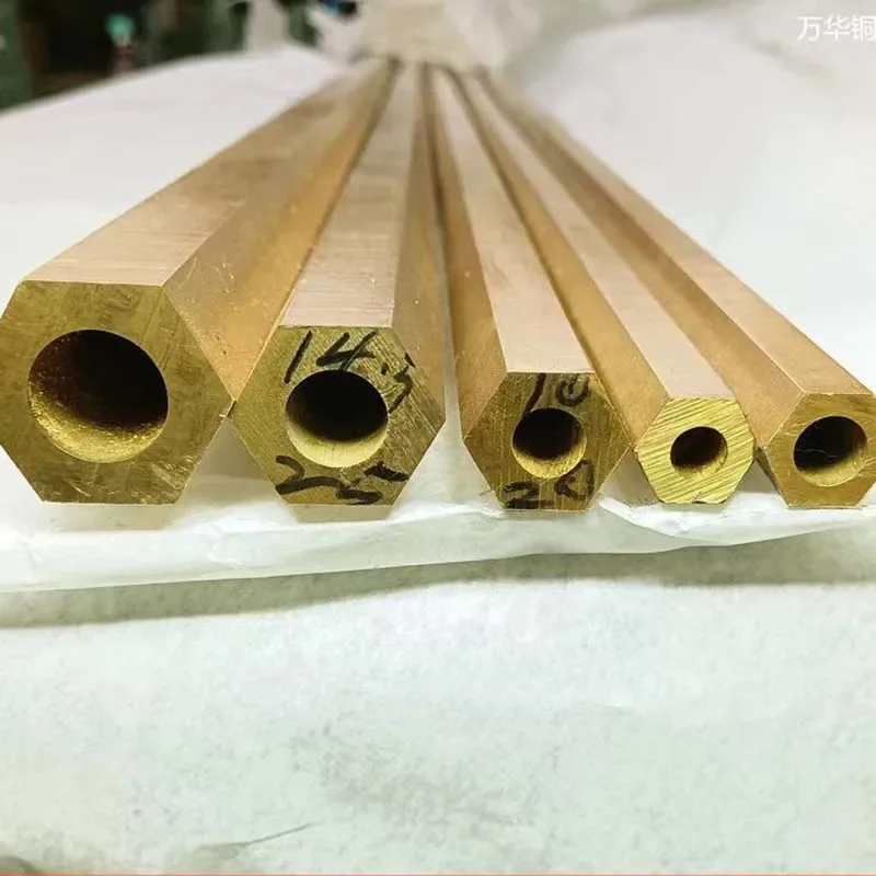 

Customized Hollow Hexagonal Brass Tube H59 Copper Pipe Thick Wall DIY Hex Brass Tube for Home Improvement