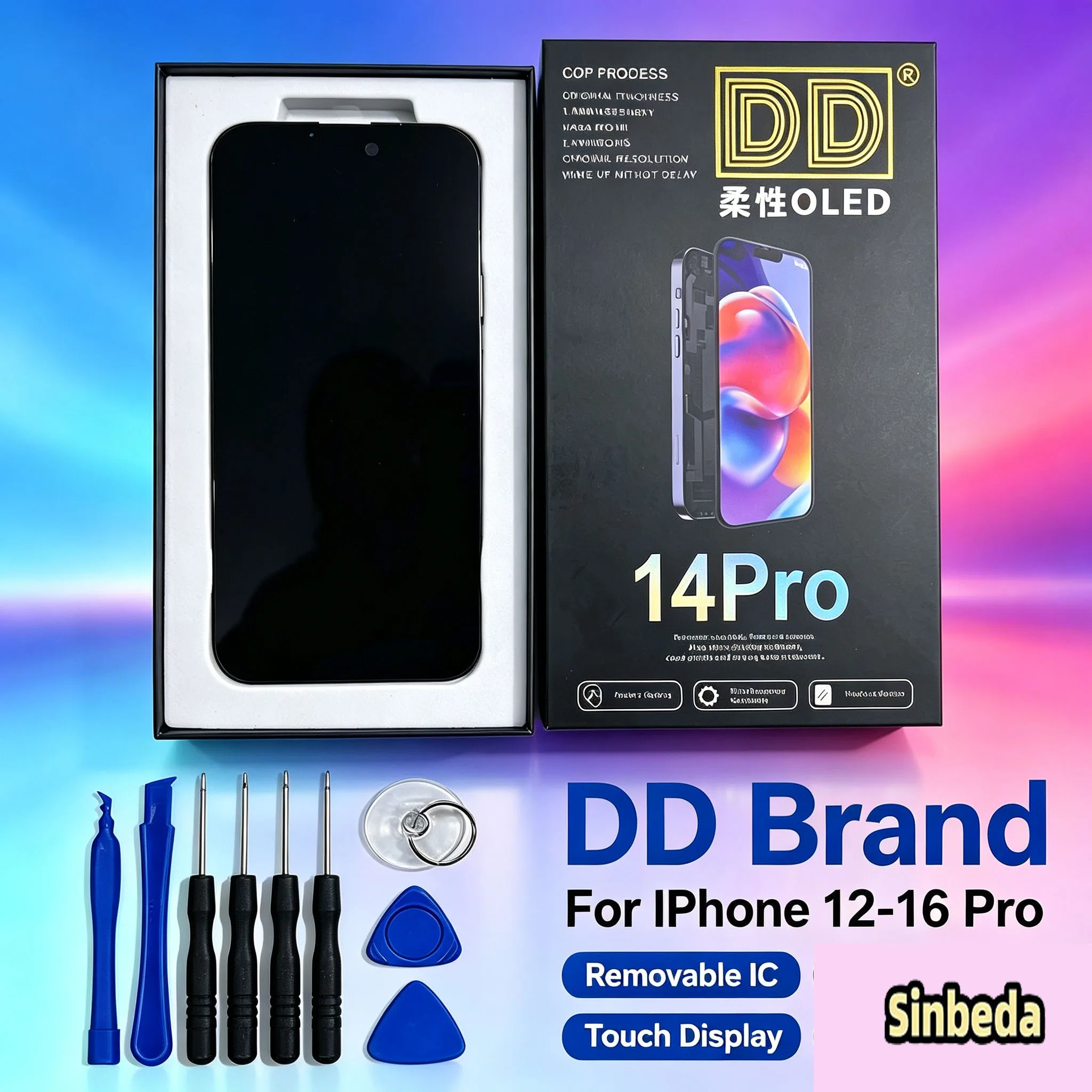 dd-oled-screen-for-iphone-12-13-14-15-16-pro-oled-display-touch-screen-digitizer-removable-ic-replacement-parts-with-tools