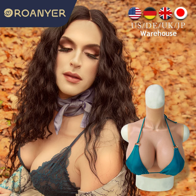 

ROANYER Fake Boobs Realistic Silicone Breast Forms For Crossdressing Drag Queen Shemale Crossdresser Transgender C D E G H Cup