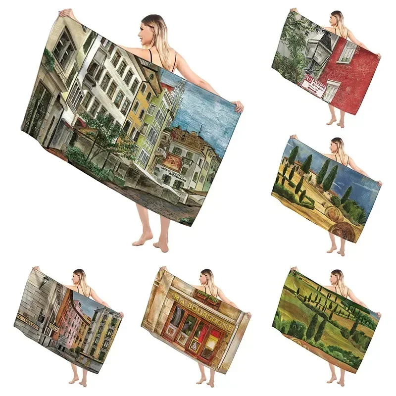 Christmas Retro Bathroom Adult Soft Bath Towel Sauna Large Beach Towel Modern Fitness Towel Hotel Women's Shower Quick Drying