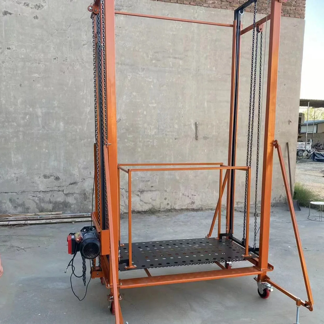 Foldable electric adjustable work platform portable  construction electric scaffolding building