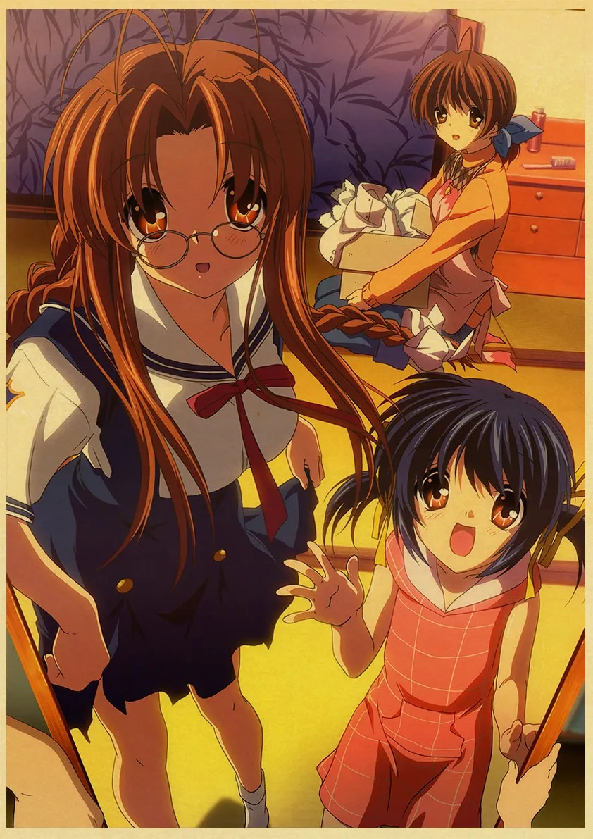 Anime Posters Japanese Anime CLANNAD Canvas Painting Retro Poster Home Decor Wall Decor Wall Art Photos for Children's Room