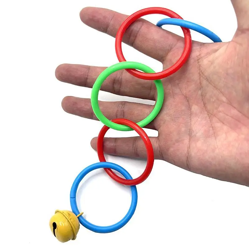 ●Parrot Swing Toy Bird Cage Toys With Bell Sound Colorful Climbing Ring For Lovebirds Color Ring Grinder Nibble Bird Toy Cage - view 3