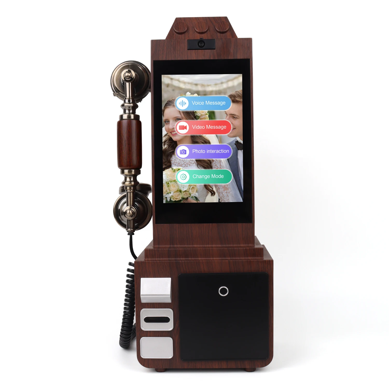 8 Languages 8inch Screen 64 GB Video Guestbook Phon Message Recording Phone for Wedding Party Birthday Wireless Telephone
