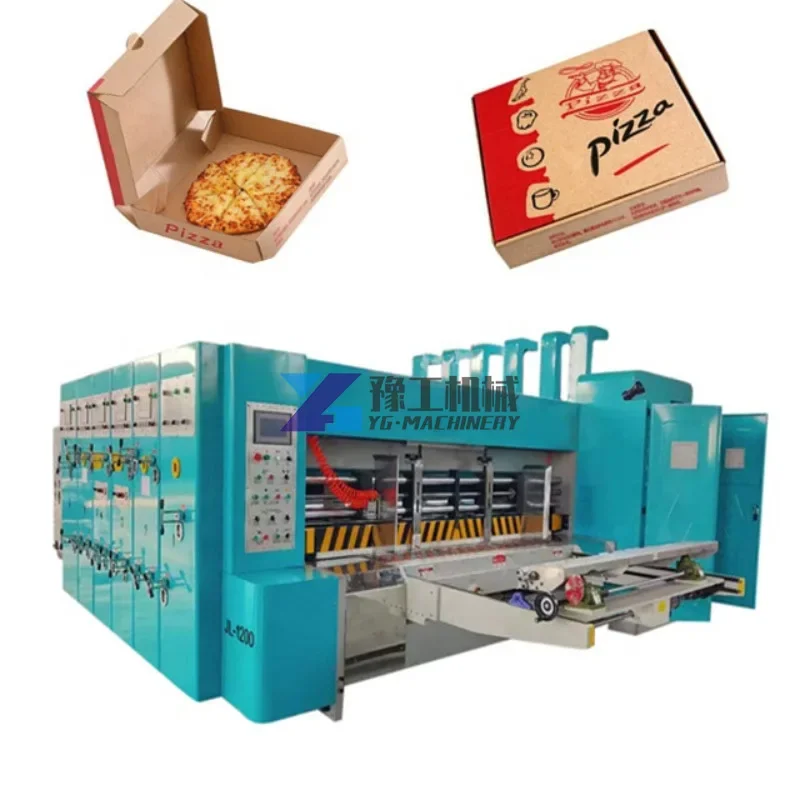 Full Automatic Flexo Printing Corrugated Carton Pizza Box Making Machine