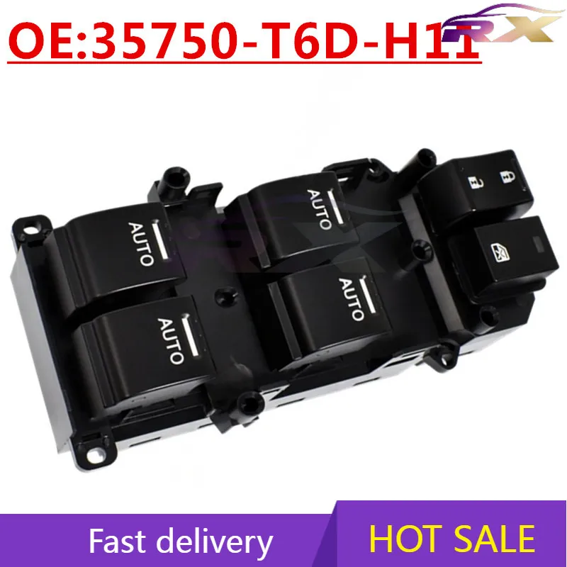 

OEM: 3750-T6D-H11 Подходит для Honda Odyssey, переключатель стеклоподъемника, кнопка включения стеклоподъемника