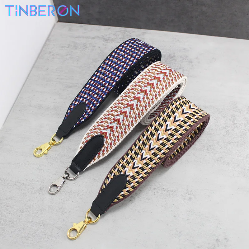 TINBERON Bag Strap for Crossbody Luxury Designer Canvas Fabric Handle Strap Bag Belt Handbag Part Accessories Shoulder Bag Strap