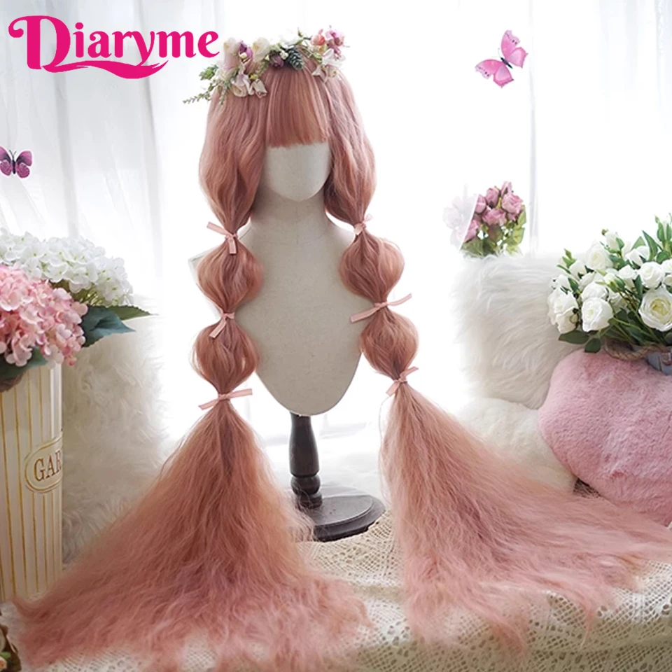 Extra Long Wavy Wigs For Women Pink Synthetic Cosplay Lolita Wigs Natural Hair Woman Wigs Black Blonde Wig Female Lolita Wig