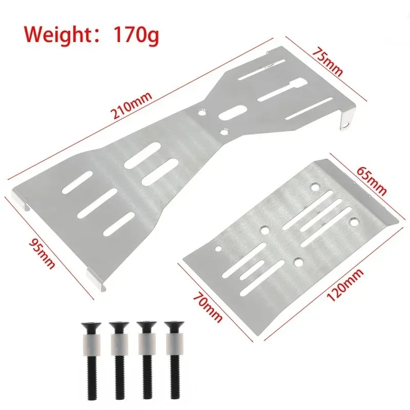 Protector de chasis de acero inoxidable para carreras, placa de deslizamiento, piezas mejoradas para coche trepador de control remoto 1/10 ARRMA Fury Mega