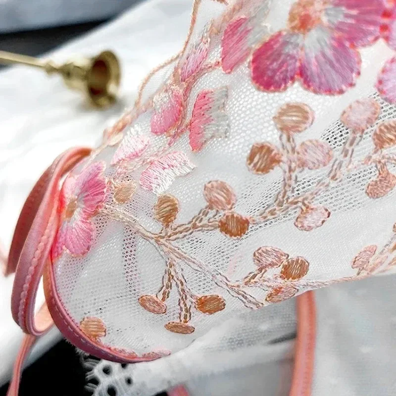 خمر الدانتيل الملابس الداخلية النسائية مثير سراويل زهرة نمط سلس ملخصات منخفضة الخصر سراويل داخلية شبكة تنفس #5