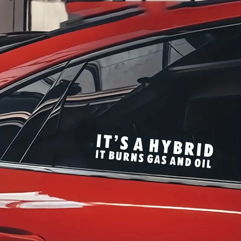 1 pc it's a hybrid it burns gas and oil Car Body Window Auto Decoration Car Styling Stickers And Decals for car decor