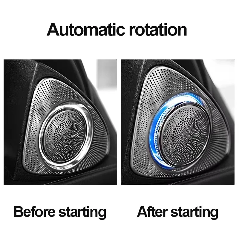 64 Colors 3D Rotating Tweeter for GLC E S-class W205 W213 W222 X253 W177 RGB LED Luminous Car Speaker Horn Refit