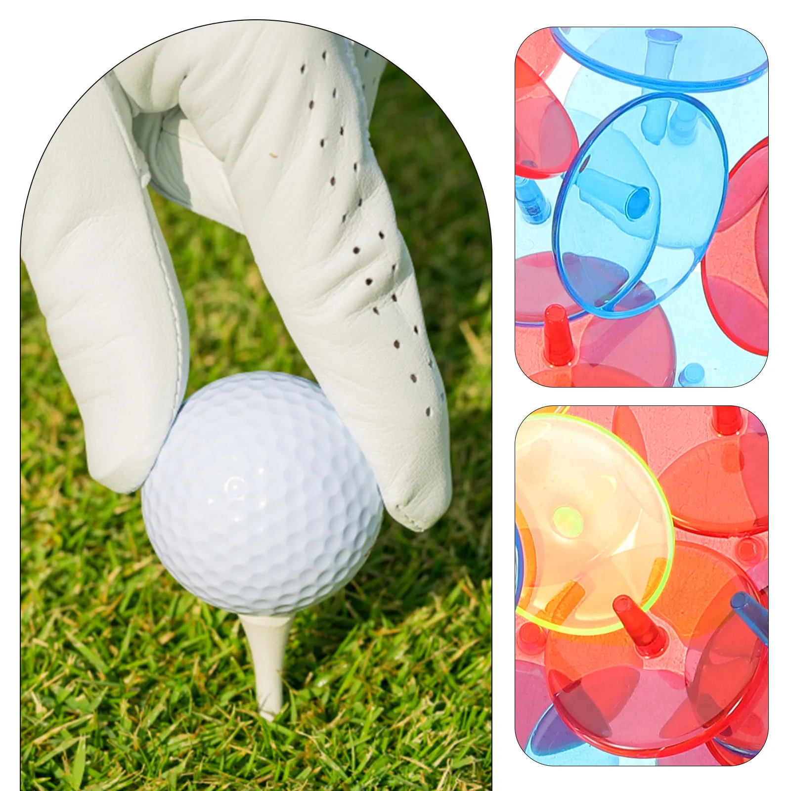 

50Pcs Durable Plastic 09 Inch Transparent Round Ball Marker Golf Position Marking Tool Mixed Color Ball Marker