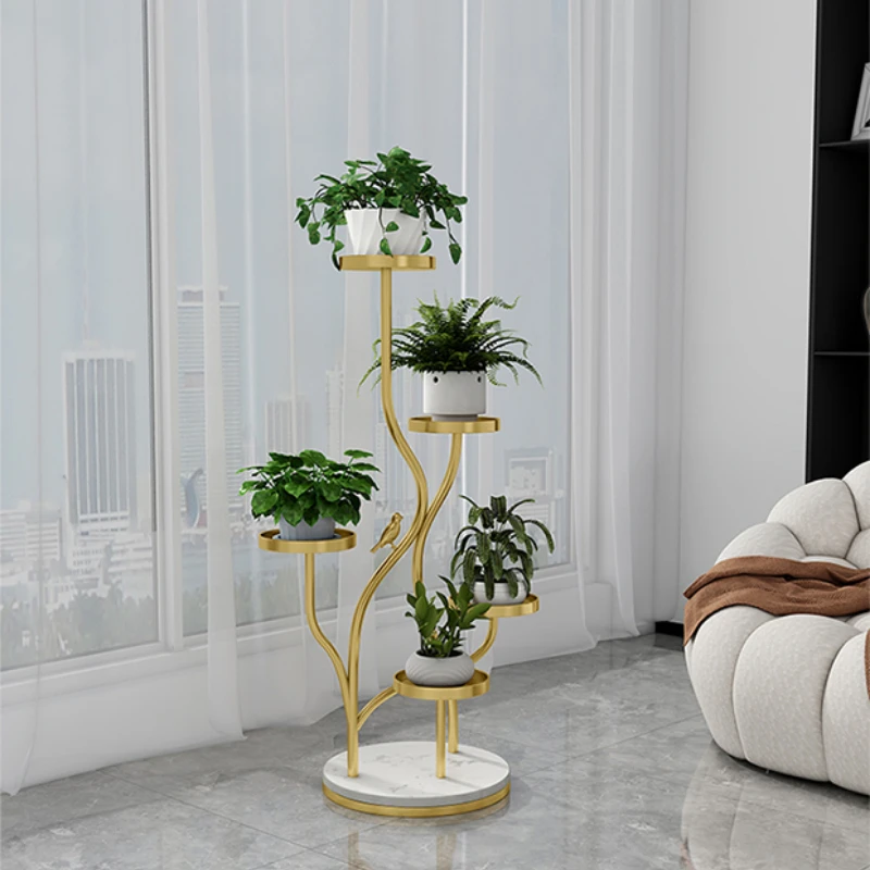 High-End Iron Flower Pot Standing Indoor Plant Shelf for Living Rooms and Balconies Multi-Layer Plant Holder Designer Plant