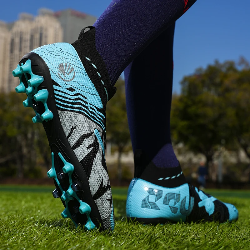 

Men New FG Football Boots Original Tenis Resistant Breathable Male Soccer Shoes High Quality Long Spikes Football Shoes Sports
