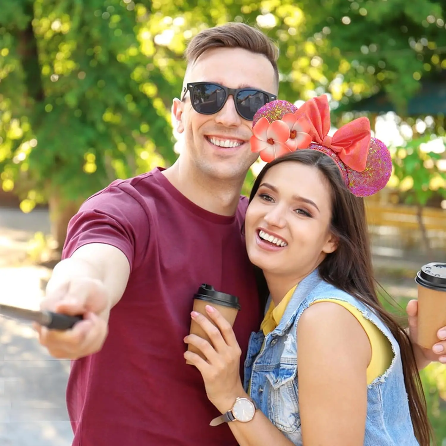 Opaska do włosów z uszami Myszki Miki i Minnie dla dziewczynek i dorosłych, księżniczka Jasmine, syrenka, opaska na festiwal, imprezę, podróż, akcesoria do włosów DIY