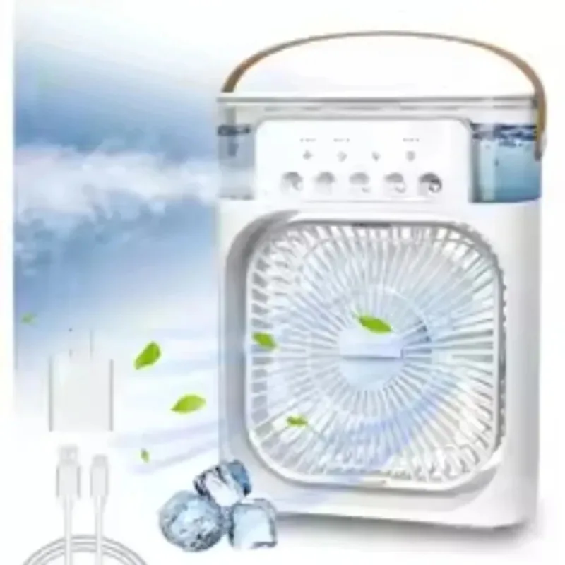 LED Night Light Portable Humidifier 3 Wind Speeds and 3 Spray Modes Office Home Fan Portable Air Conditioner Fan