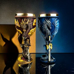 Dragon Goblet Dungeons Stainless Steel sword goblet decoration Gift Chalice Wine cup 3D Resin coffee drinks cup