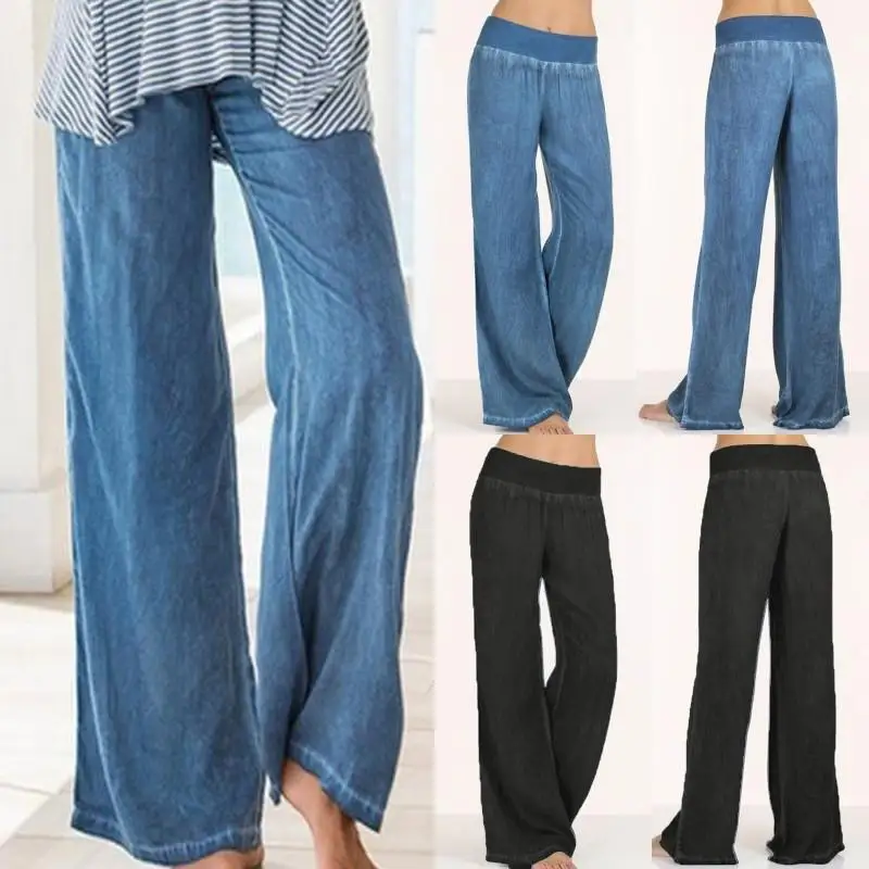 Jean ample pour femmes, grande taille, décontracté, taille haute, jambes larges, pantalon Long, Collection printemps