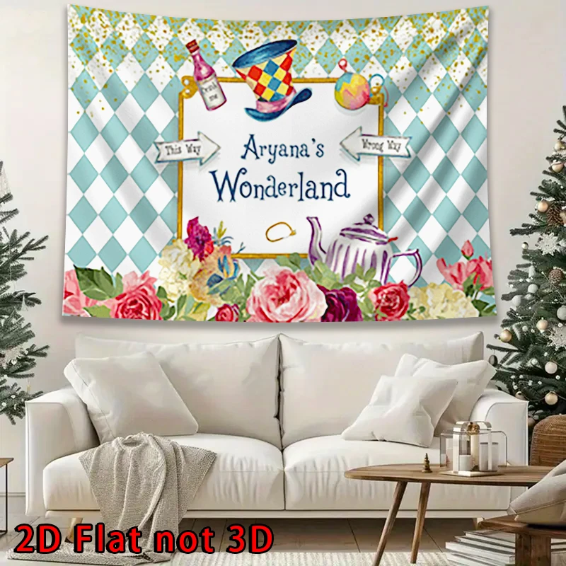 2D 플랫 배너, 1개 맞춤형 이름 사용자 정의-편집 가능한 텍스트, 다양한 파티 행사용, 90.5x70.8인치 폴리에스테르 배너