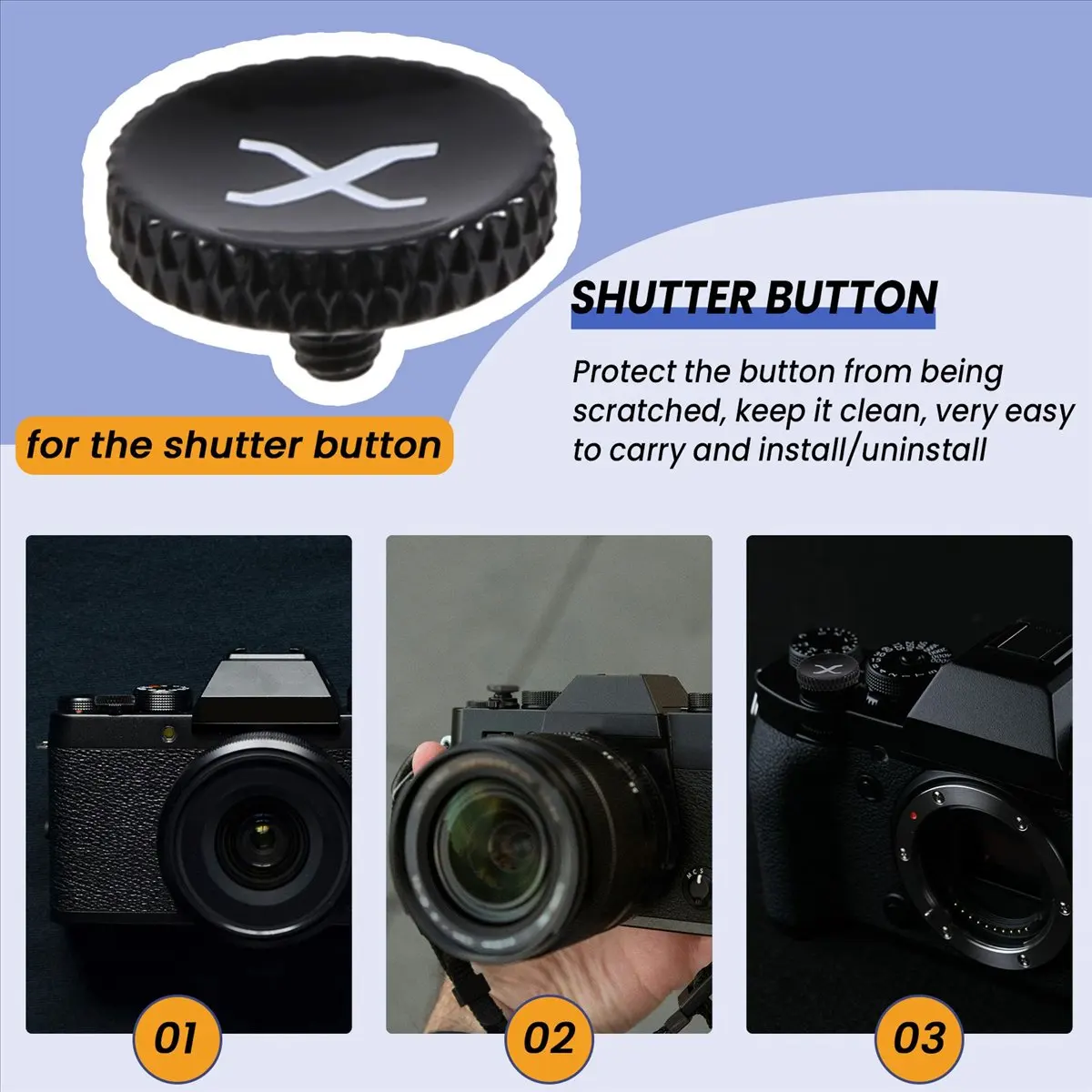 Suitable for X100V X100F X100S X30 X10 XT30 XT20 XT10 XT4 XT3 XT2 XE3 XE2 Camera Shutter Button Accessories B-A62I