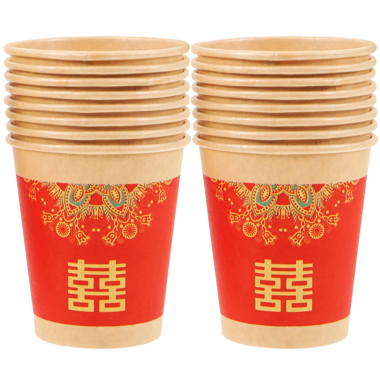 50Pcs Wedding Paper Cups Thick White Disposable Beverage Cups for Juice Wine Tea Wedding Banquet Party Single Use