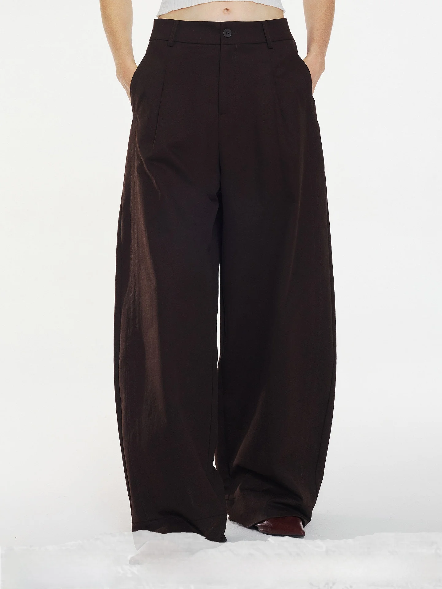 

Женские широкие брюки TearOcean High Quality Two-Tone: свободный крой, эффект стройности, длинные, для осеннего сезона, для повседневной носки