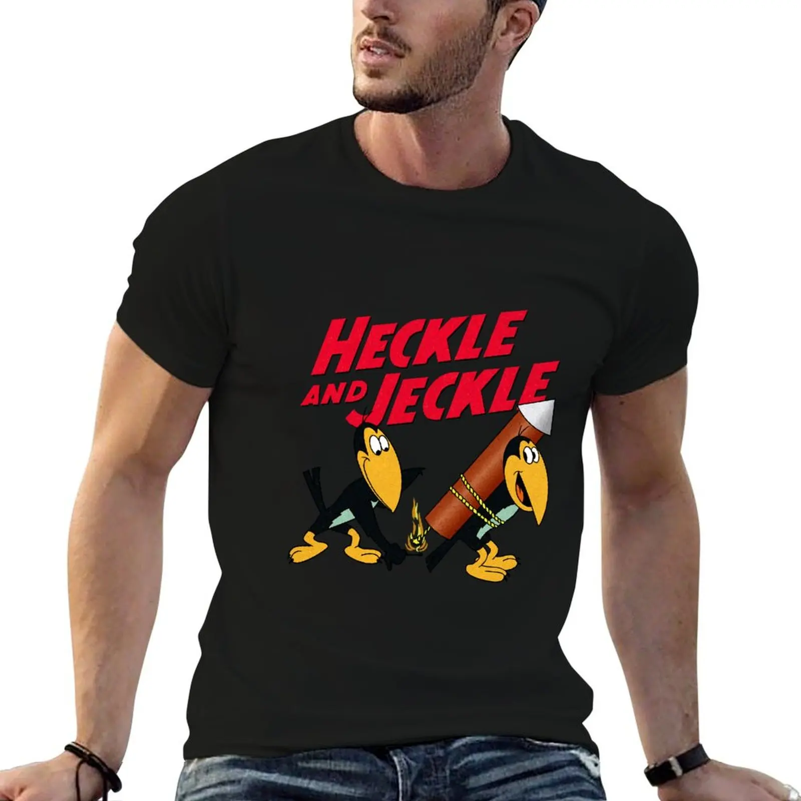 Heckle and Jeckle Cartoon Magpie Characters and Logotype from The 50s T-Shirt cotton t shirt man man t shirt designer T-Shirt