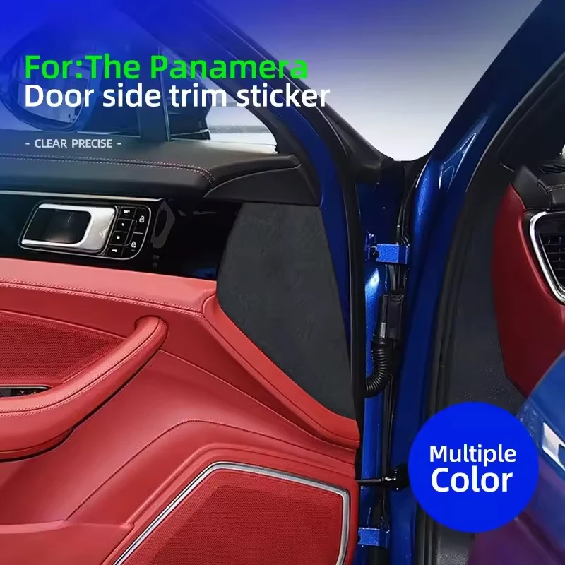 

For Porsche Panamera 971 2017 2018 2019 2020 2021 2022 2023, 2pcs Car Interior Door Side Panel Trim Alcantara Decorative Sticker