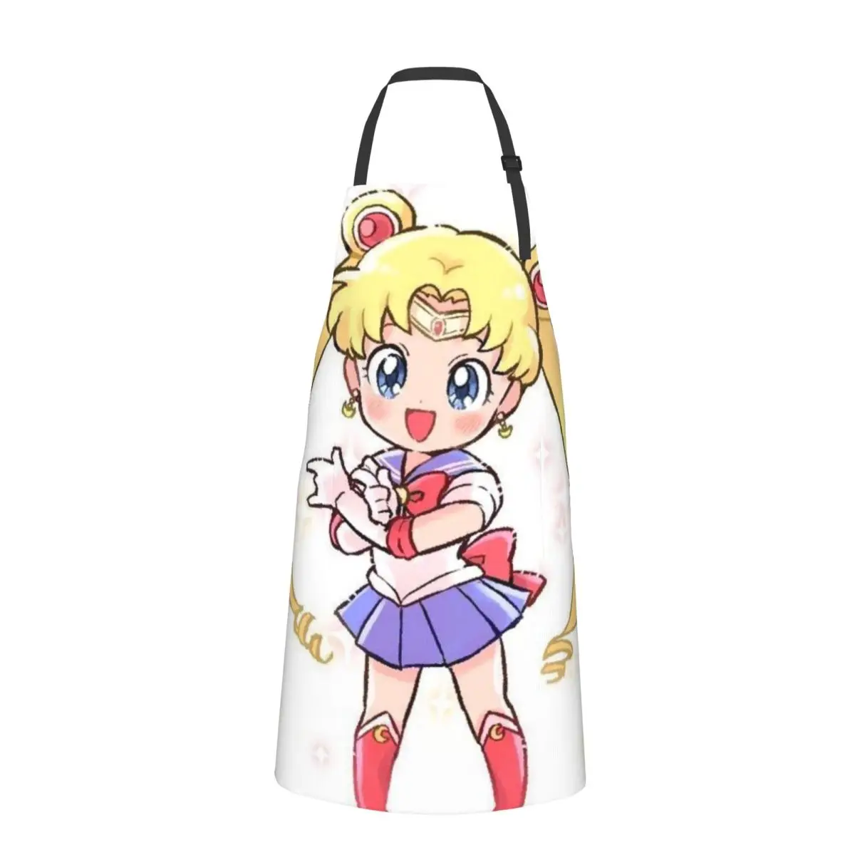 SAILOR-MOON~ Fashion Dacron Kitchen Apron for Women Men Pinafore Cleaning Tools Custom Apron Birthday Gift