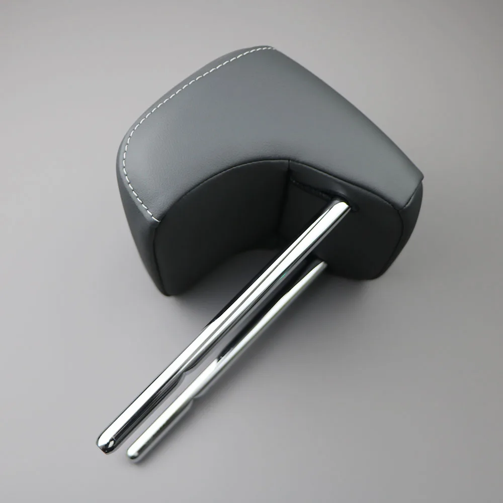 Black Rear Row Seat Headrest Low Profile Head Rest Grey Thread For VW Golf MK8