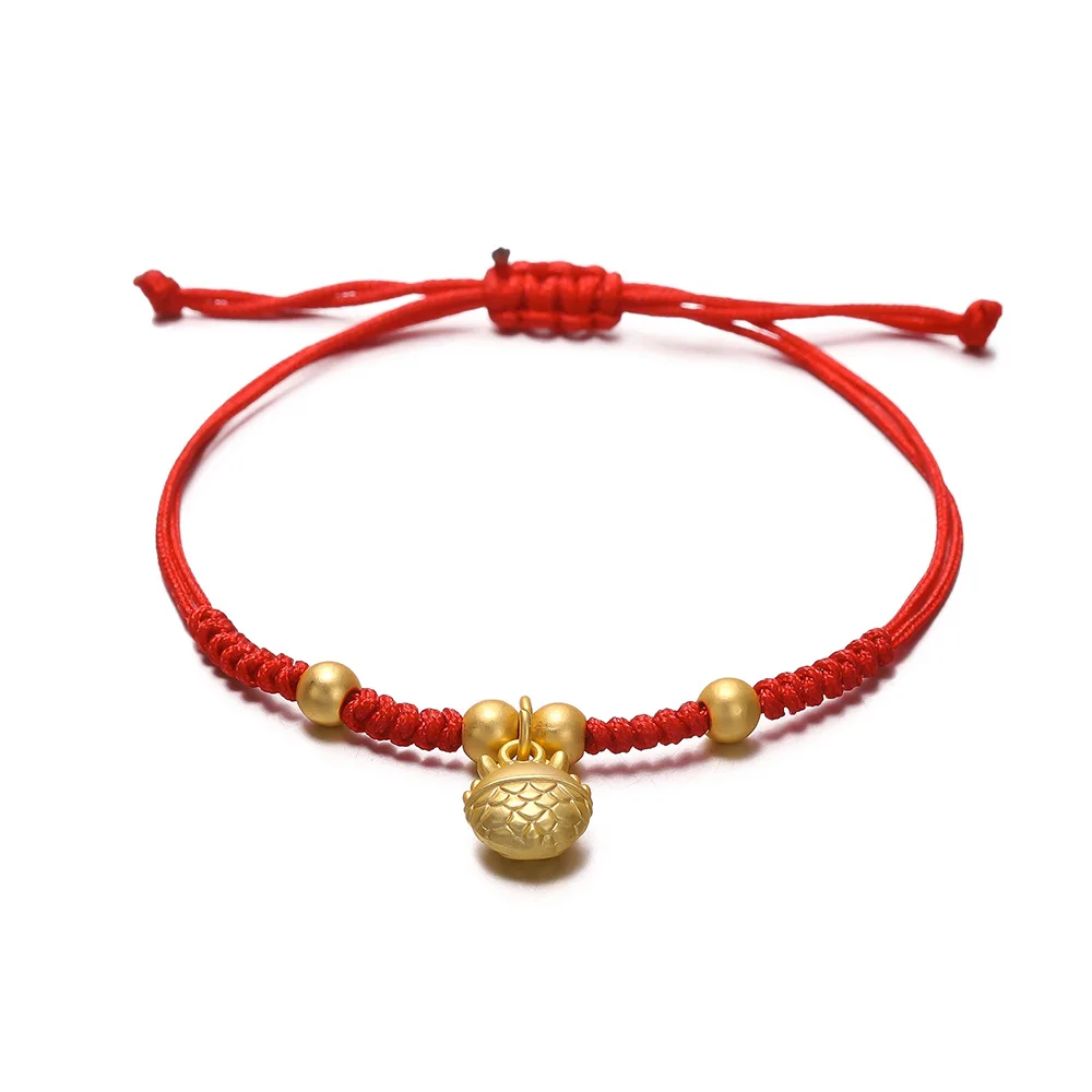 Chinese Zodiac Auspicious Dragon Red Rope Braid Bracelet for Women Kids to Bring Lucky Birthday Gift Men\'s Adjustable Jewelry