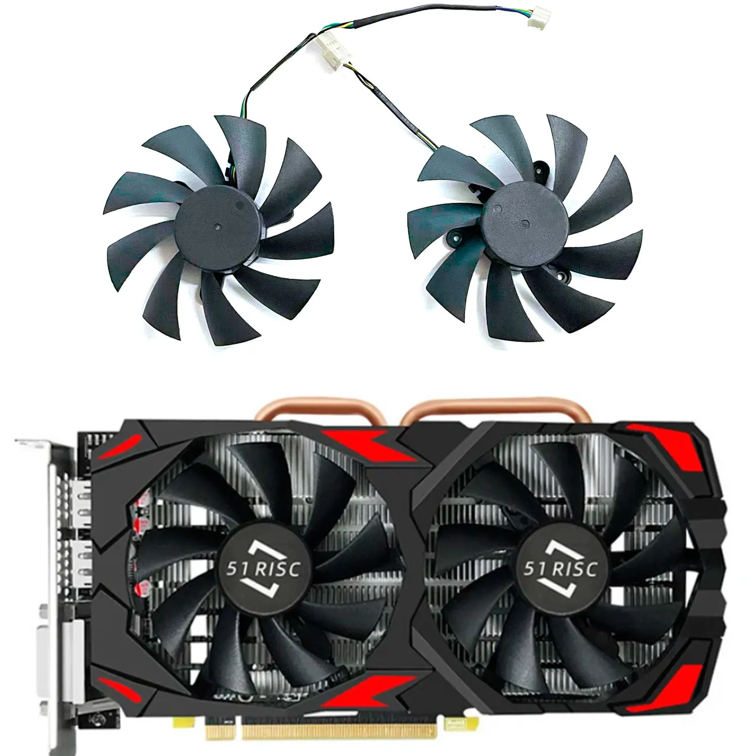 

New GPU fan 4PIN 85MM RX 580 GPU fan suitable for 51RISC graphics card AMD RX 580 8G 256Bit 2048SP graphics card cooling