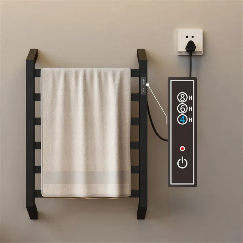 towel warmer electric for bathroom without drilling, electric towel rack stainless steel, heated towel rack for bathroom